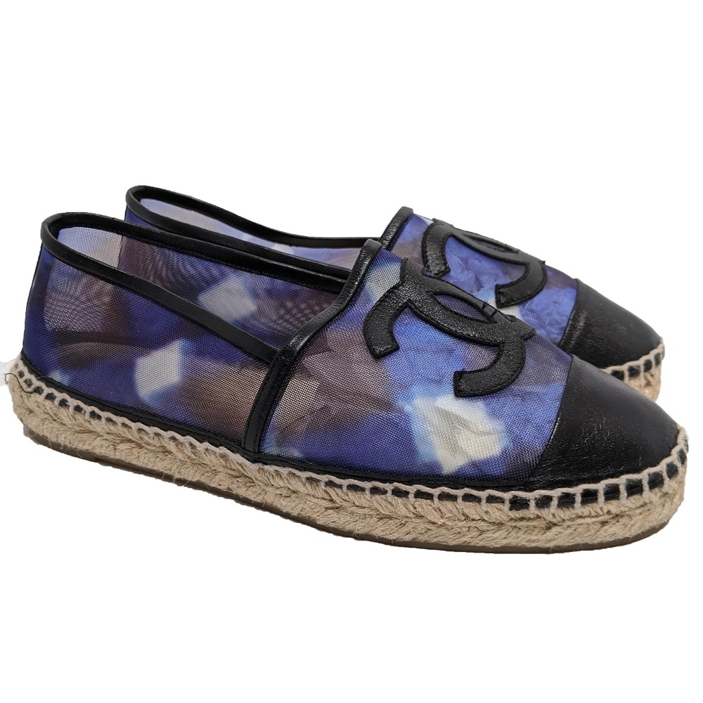 SOLD Chanel Mesh Purple CC Espadrilles - Picture 1 of 6